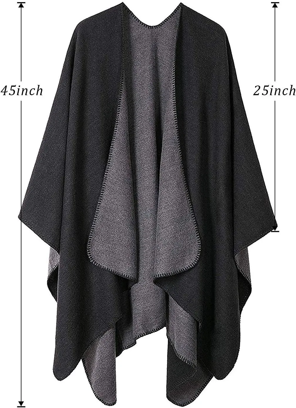 Lacavocor Women's Warm Shawl Wrap Cape Winter Cardigan Sweaters Open Front Poncho
