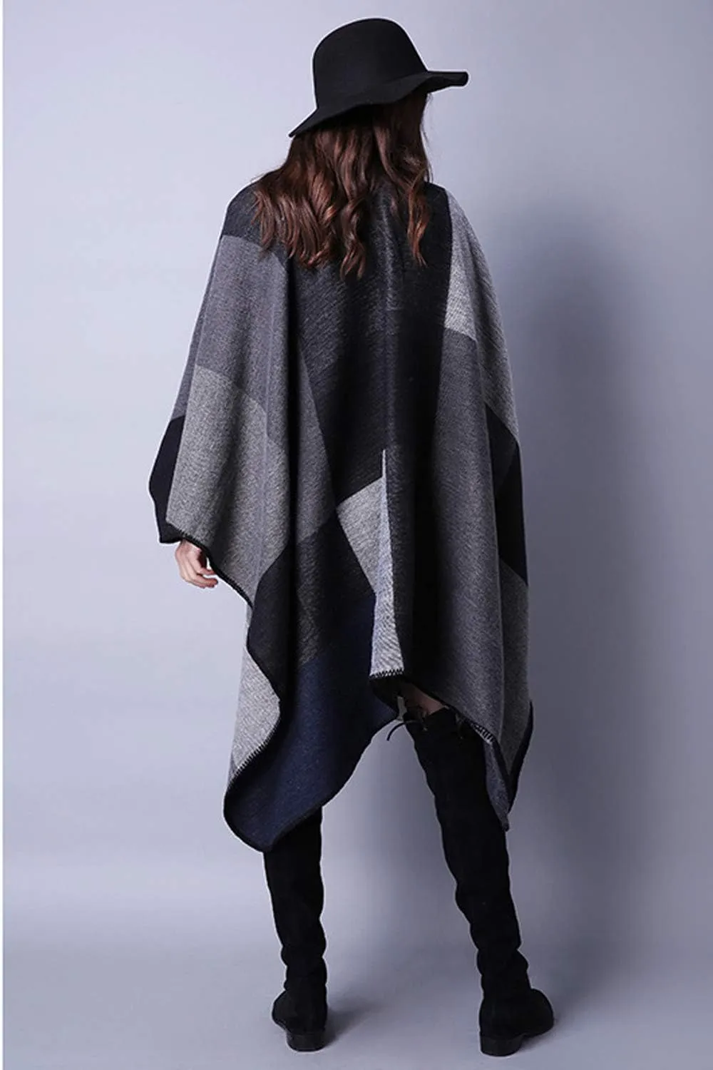 Lacavocor Women's Warm Shawl Wrap Cape Winter Cardigan Sweaters Open Front Poncho