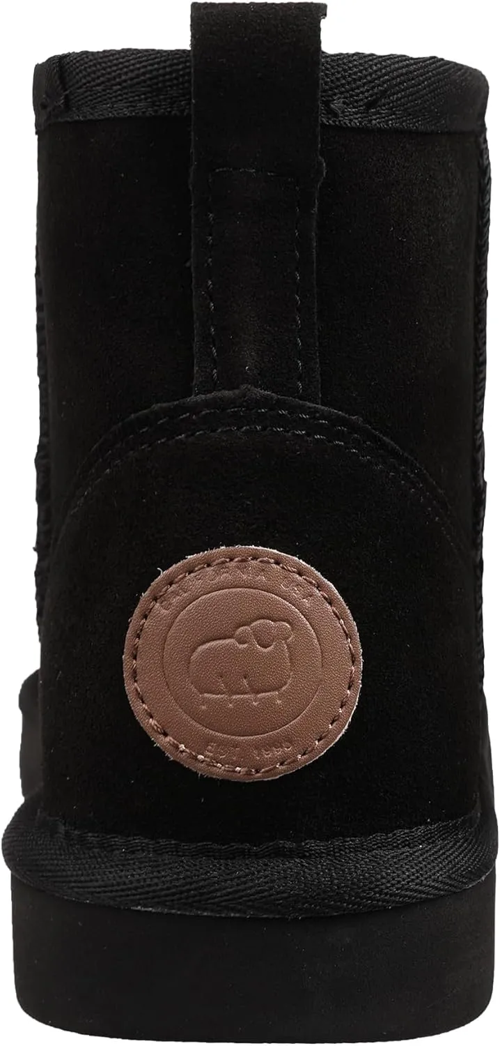 Lamo Kora Short Boots for Women -Chic Water resistant Suede Ankle Boots, Ortholite Foam Footbed with Removable Australian Sheepskin, NeverWet Stain Protection - Winter Footwear