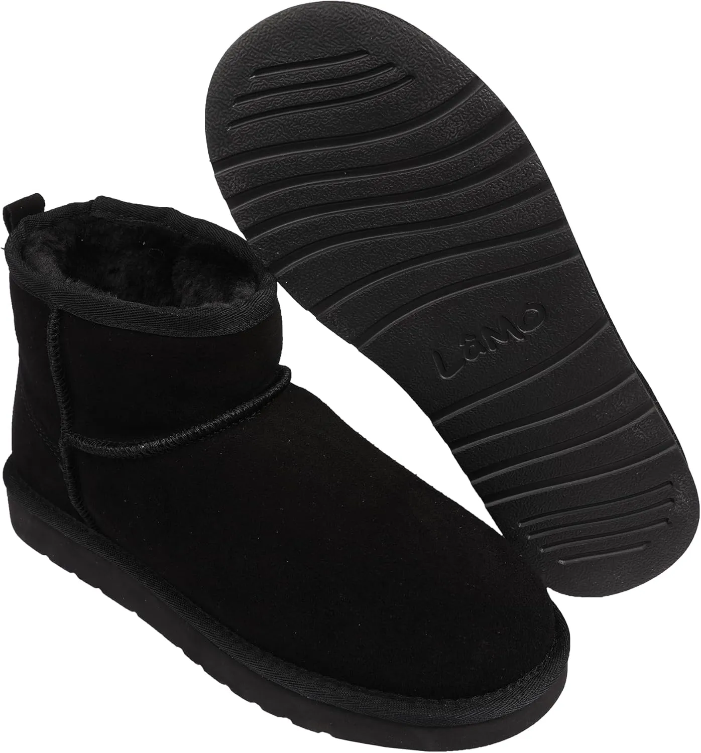 Lamo Kora Short Boots for Women -Chic Water resistant Suede Ankle Boots, Ortholite Foam Footbed with Removable Australian Sheepskin, NeverWet Stain Protection - Winter Footwear