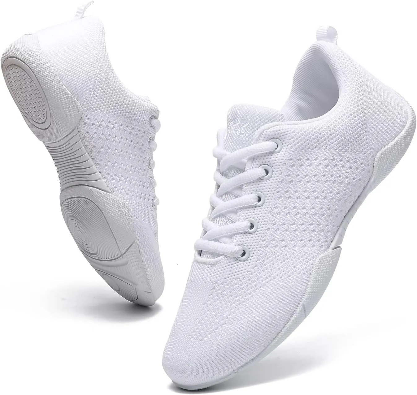 LANDHIKER Cheer Shoes Girls White Dance Shoes Youth Cheerleading Sports Training Athletic Comfortable Shoes Flats Girl