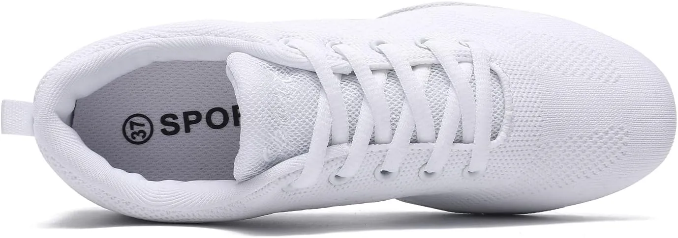 LANDHIKER Cheer Shoes Girls White Dance Shoes Youth Cheerleading Sports Training Athletic Comfortable Shoes Flats Girl