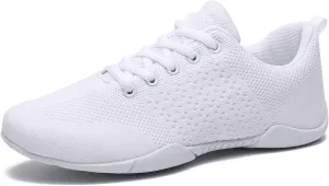 LANDHIKER Cheer Shoes Girls White Dance Shoes Youth Cheerleading Sports Training Athletic Comfortable Shoes Flats Girl