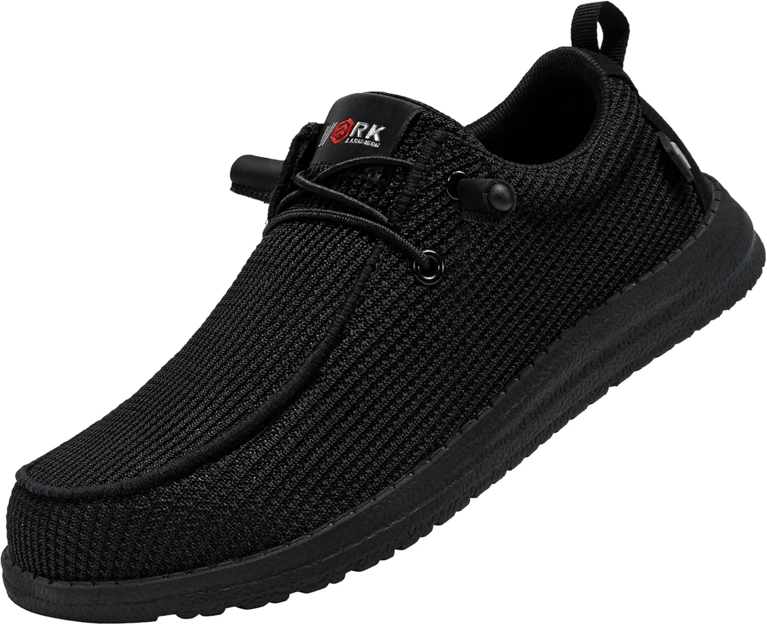 LARNMERN Steel Toe Shoes Men Slip On Composite Toe Work Sneakers Puncture Proof Safety Shoes Lightweight Comfortable Alloy Toe Loafers(8.5 Men, Black)