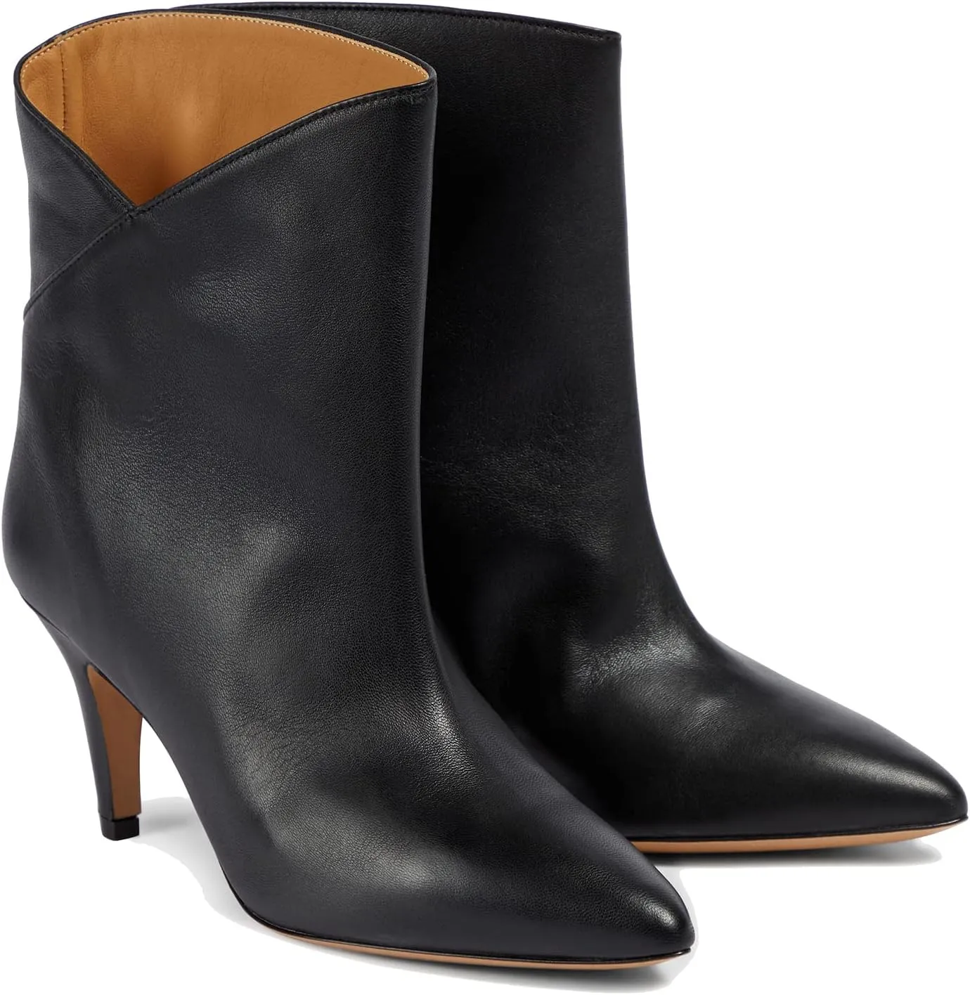 LEHOOR Women Kitten Heel Ankle Boots Wide Calf Pointed Toe Slouchy Western Cowgirl Boots Pull On Low Heel Dress Combat Booties Low Cut Ladies Dressy Casual Comfortable Winter Fall Shoes 4-11 M US