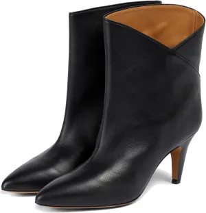 LEHOOR Women Kitten Heel Ankle Boots Wide Calf Pointed Toe Slouchy Western Cowgirl Boots Pull On Low Heel Dress Combat Booties Low Cut Ladies Dressy Casual Comfortable Winter Fall Shoes 4-11 M US