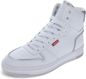 Levi's Women's Drive Hi Sneaker, White/Silver, 7