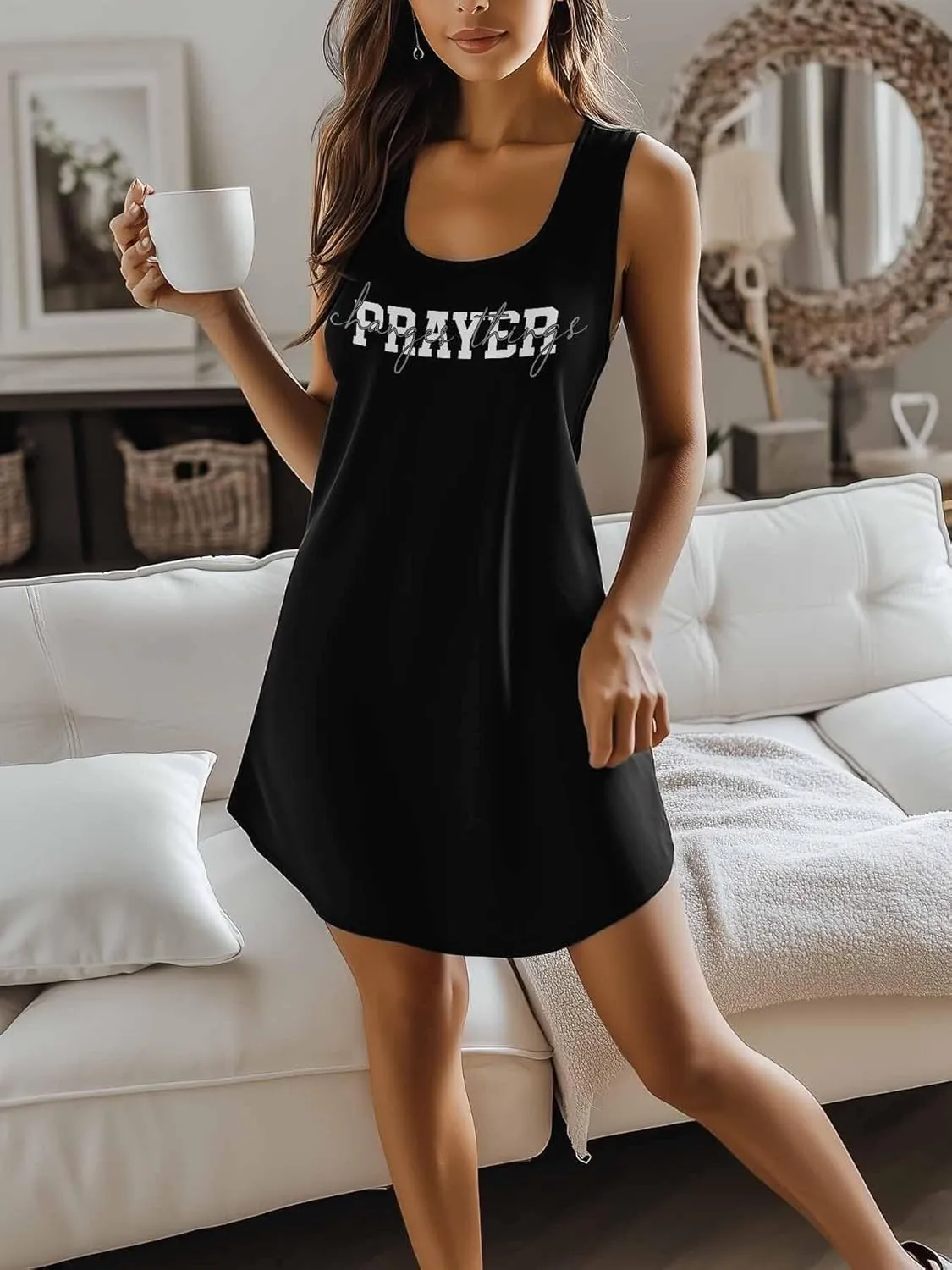Libaoge Nightgowns for Women Paryer Sleeveless Sleepwear Racerback Women's Nightgowns & Sleepshirts S-4XL