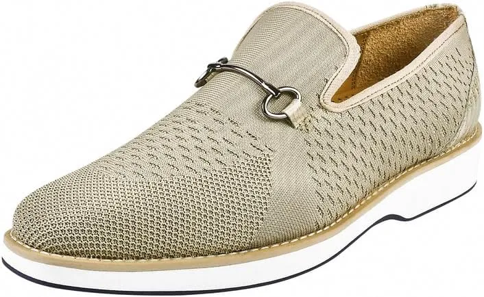 LIBERTYZENO Mens Canvas Textile & Suede Leather Adults Noble Penny Loafers Slip On Prom & Wedding Party Shoes for Prom Graduation
