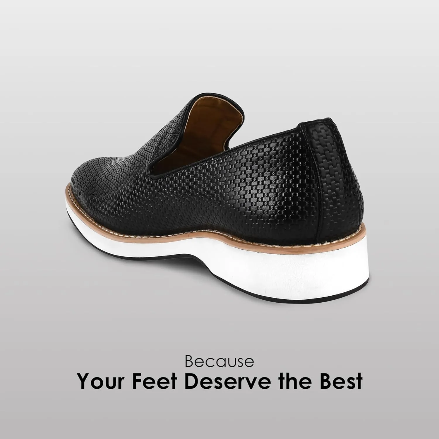 LIBERTYZENO Mens Tassel Knitted Print Manmade Leather Adults Noble Penny Loafers Slip On Shoes for Prom Graduation