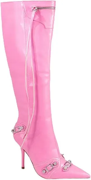 Liliana Womem Knee High Boots Pointed Toe Stiletto Heels Side Zipper Rivets Tassels Boots Bexie-3
