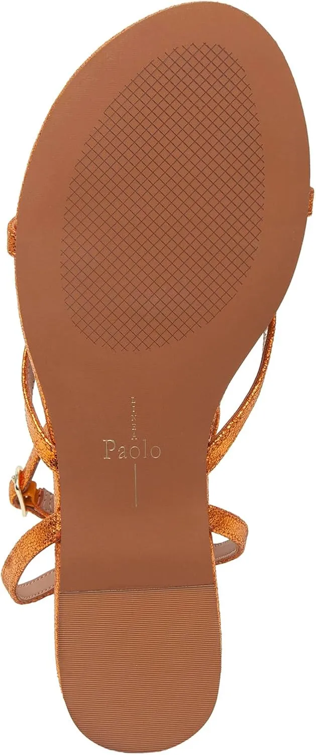 Linea Paolo - LUZ - Womens Strappy Ankle Wrap Flat Leather Sandals