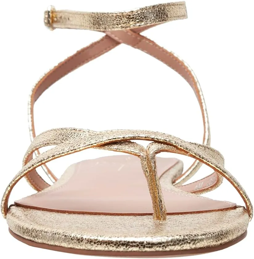 Linea Paolo - LUZ - Womens Strappy Ankle Wrap Flat Leather Sandals