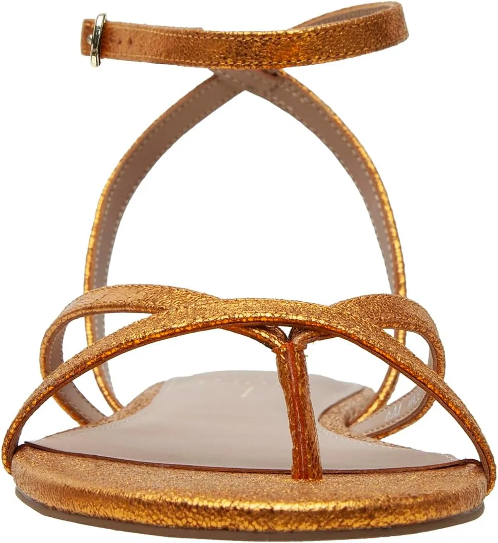 Linea Paolo - LUZ - Womens Strappy Ankle Wrap Flat Leather Sandals