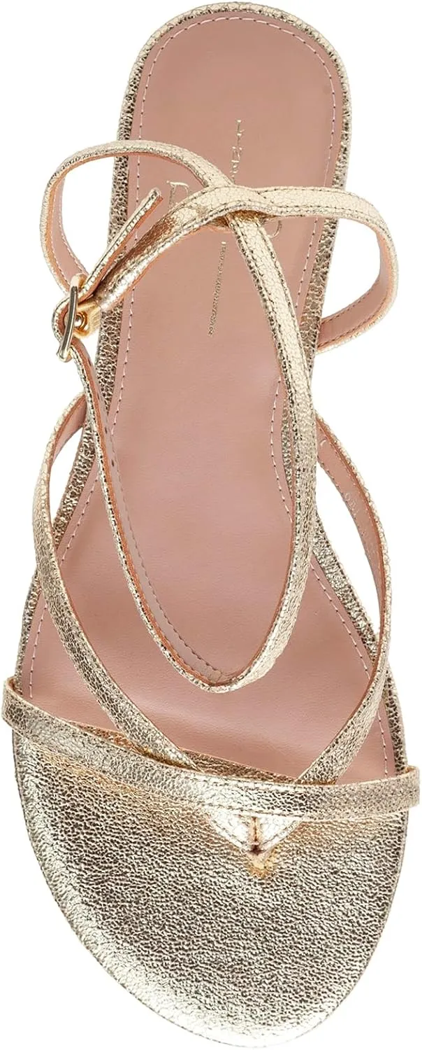 Linea Paolo - LUZ - Womens Strappy Ankle Wrap Flat Leather Sandals