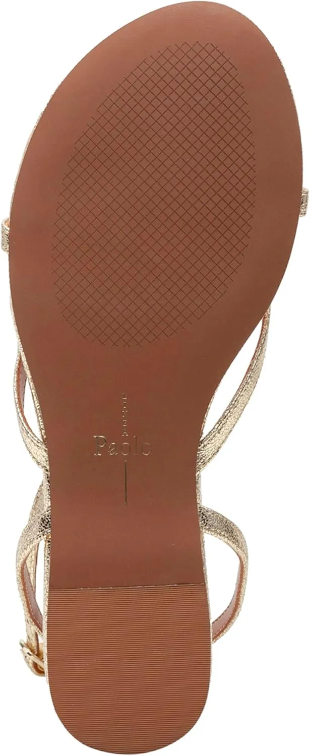 Linea Paolo - LUZ - Womens Strappy Ankle Wrap Flat Leather Sandals