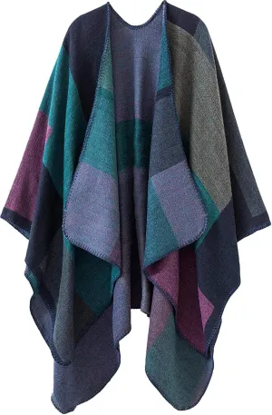 Lncropo Women's Shawls Wraps Winter Open Front Poncho Cape Oversized Cardigan Sweater
