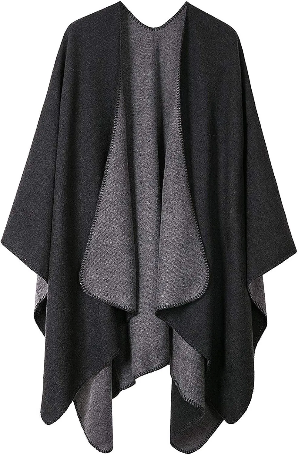 Lncropo Women's Shawls Wraps Winter Open Front Poncho Cape Oversized Cardigan Sweater