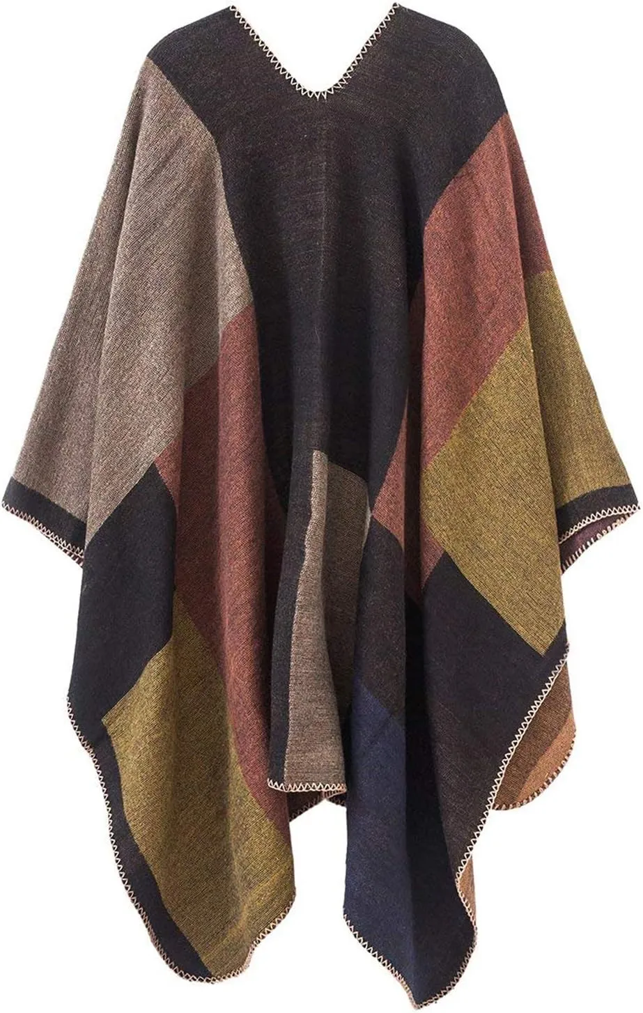 Lncropo Women's Shawls Wraps Winter Open Front Poncho Cape Oversized Cardigan Sweater