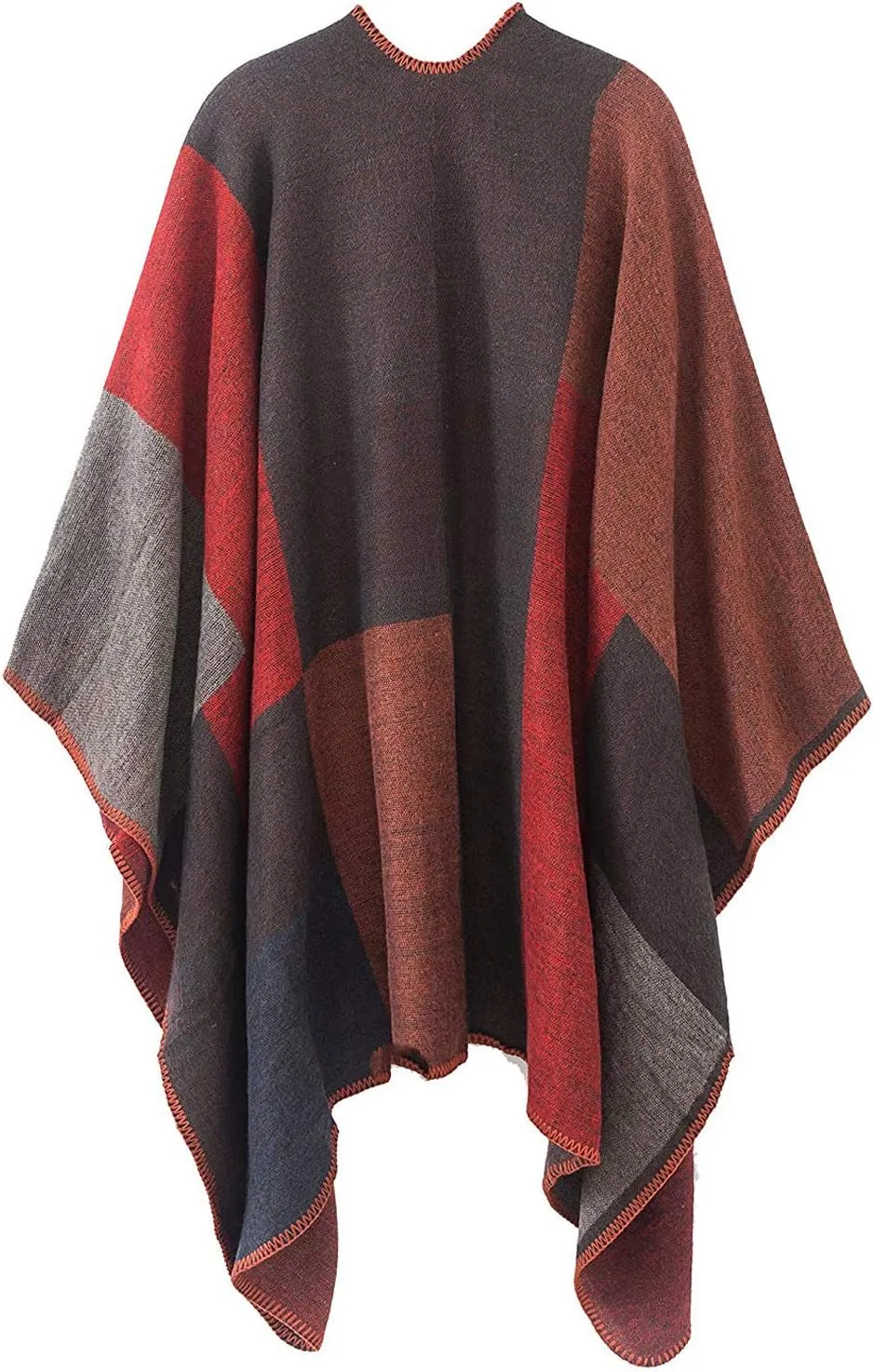 Lncropo Women's Shawls Wraps Winter Open Front Poncho Cape Oversized Cardigan Sweater