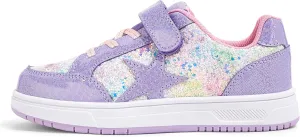 LUCKY STEP Kid's Glitter Walking Shoes Shiny Sparkly Sequins Fashion Sneakers Hook and Loop Athletic Unisex-Child Casual Running for Children/Boys/Girls