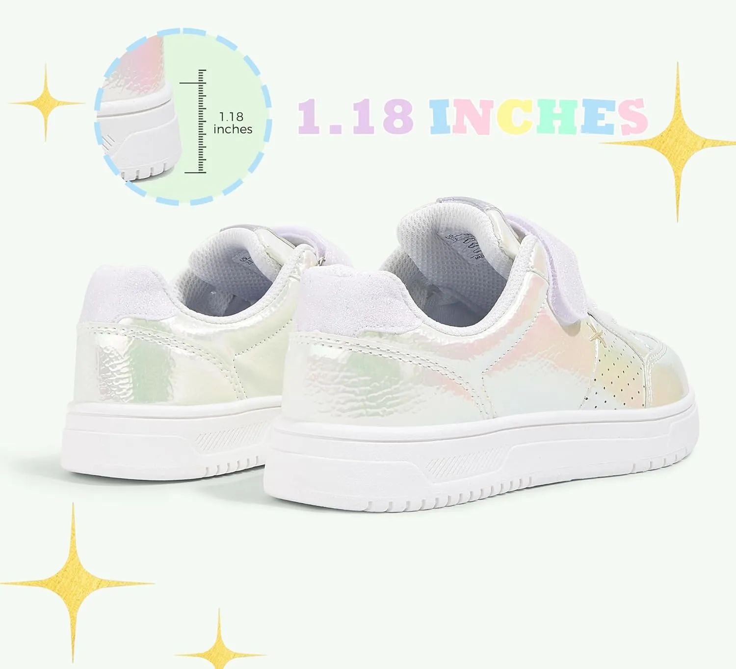 LUCKY STEP Kid's Glitter Walking Shoes Shiny Sparkly Sequins Fashion Sneakers Hook and Loop Athletic Unisex-Child Casual Running for Children/Boys/Girls