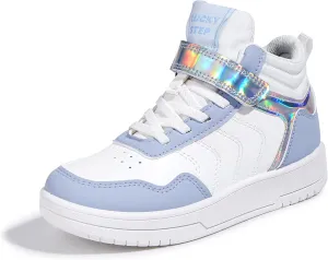 LUCKY STEP Kids High Top Sneakers Fashion Basketball Tennis Shoes Skyhigh Running Sports Ankle Boots Hook and Loop Casual Walking Shoe for Boys Girls