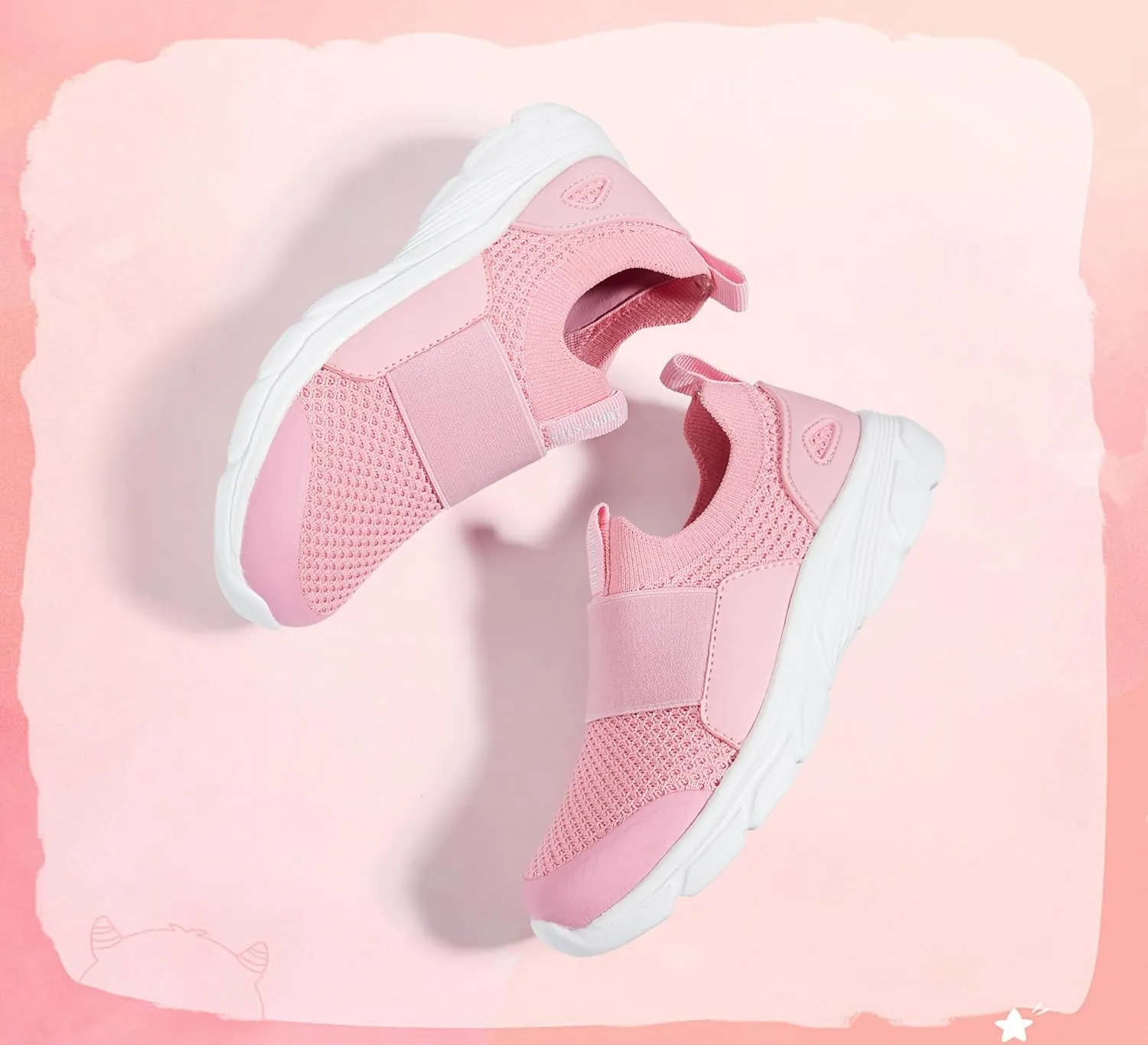 LUCKY STEP Little Kids Sneakers Breathable Mesh Walking Shoes Slip On Lightweight Athletic Trainers for Boys Girls