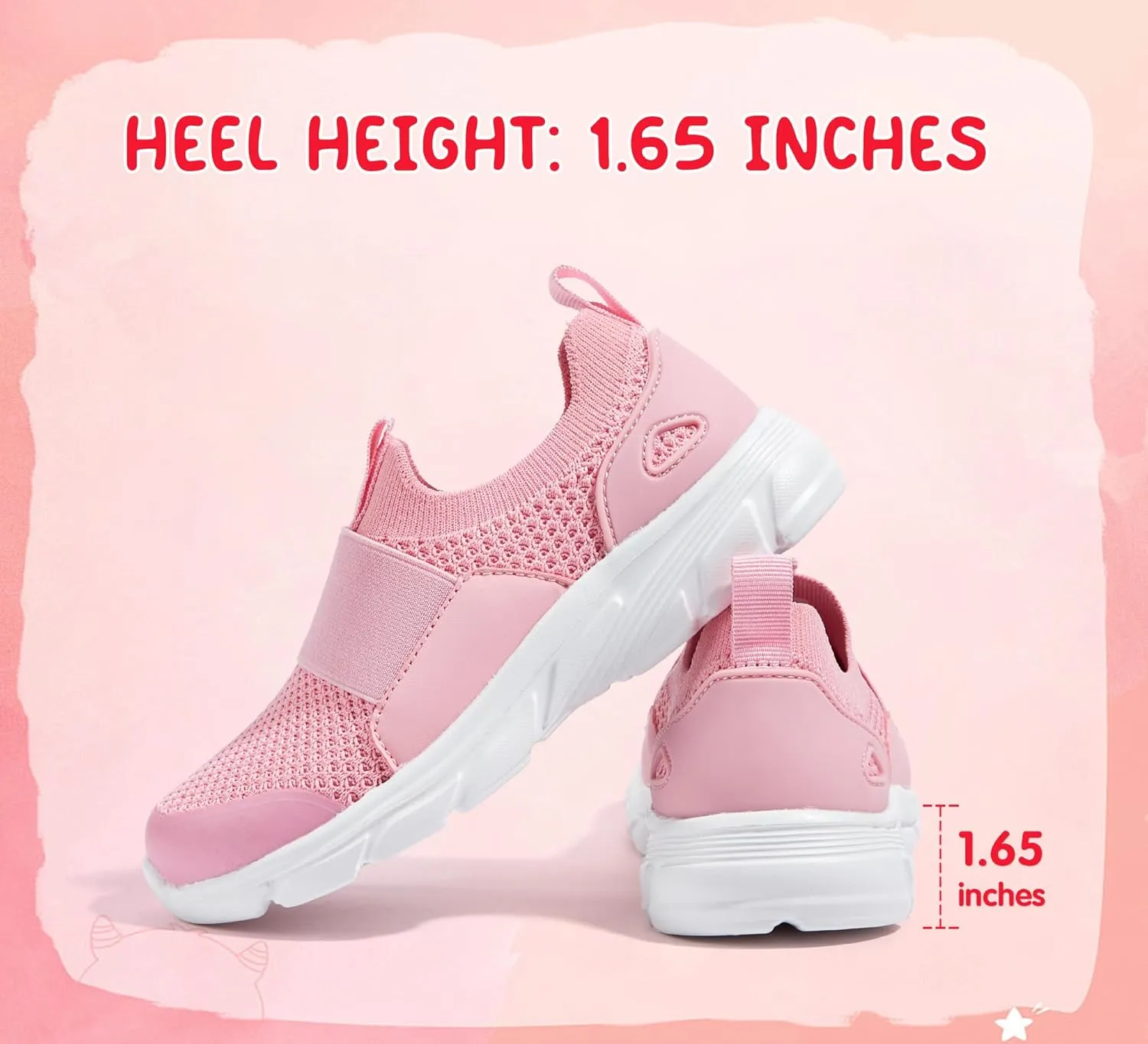 LUCKY STEP Little Kids Sneakers Breathable Mesh Walking Shoes Slip On Lightweight Athletic Trainers for Boys Girls