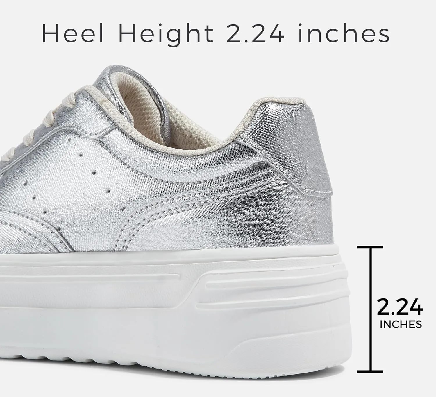 LUCKY STEP Women Platform Fashion Sneakers Chunky Faux Leather Thick Sole Comfortable Lightweight Casual Tennis Walking Shoes