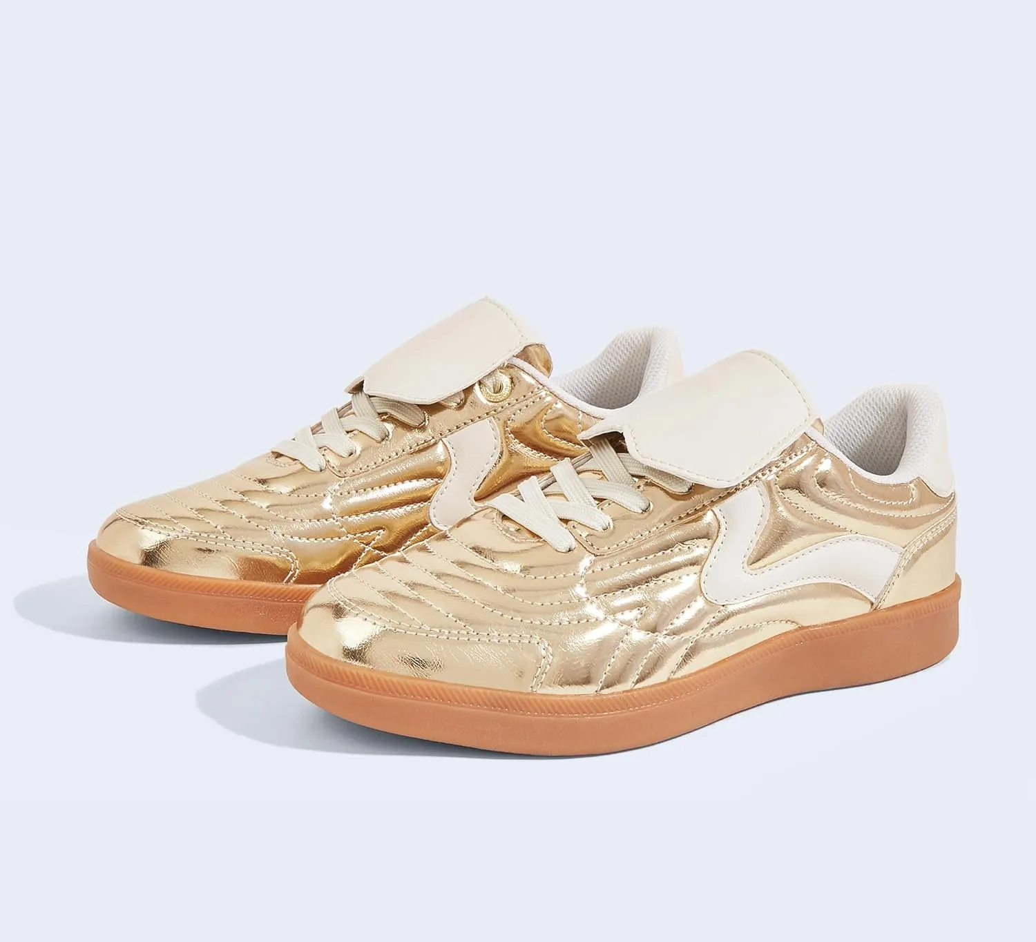 LUCKY STEP Women's Gum Sole Fashion Sneakers Classic Retro Fancy Casual Leisure Tennis Walking Skate Shoes