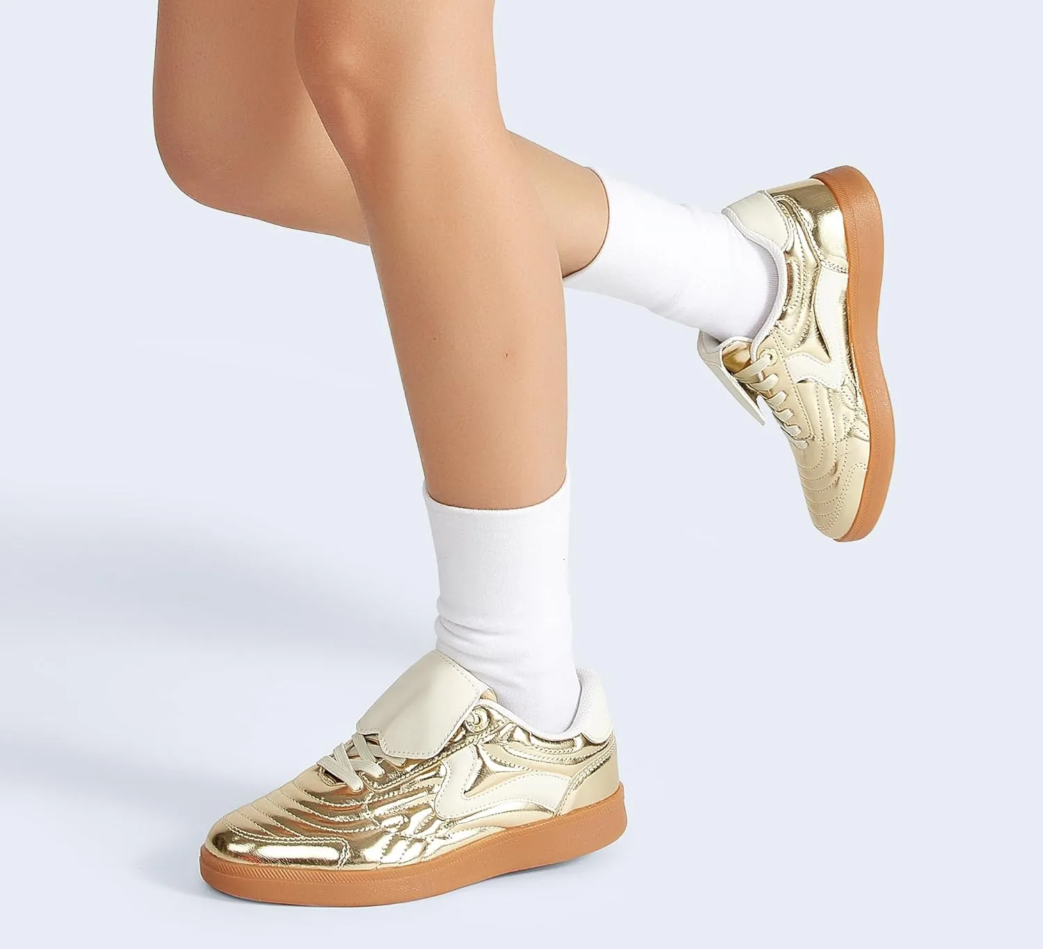 LUCKY STEP Women's Gum Sole Fashion Sneakers Classic Retro Fancy Casual Leisure Tennis Walking Skate Shoes