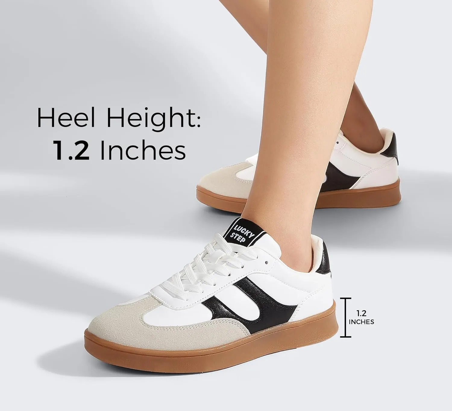 LUCKY STEP Women's Retro Fashion Sneakers Classic Casual Walking Shoes Non Slip Comfort Skate Shoes