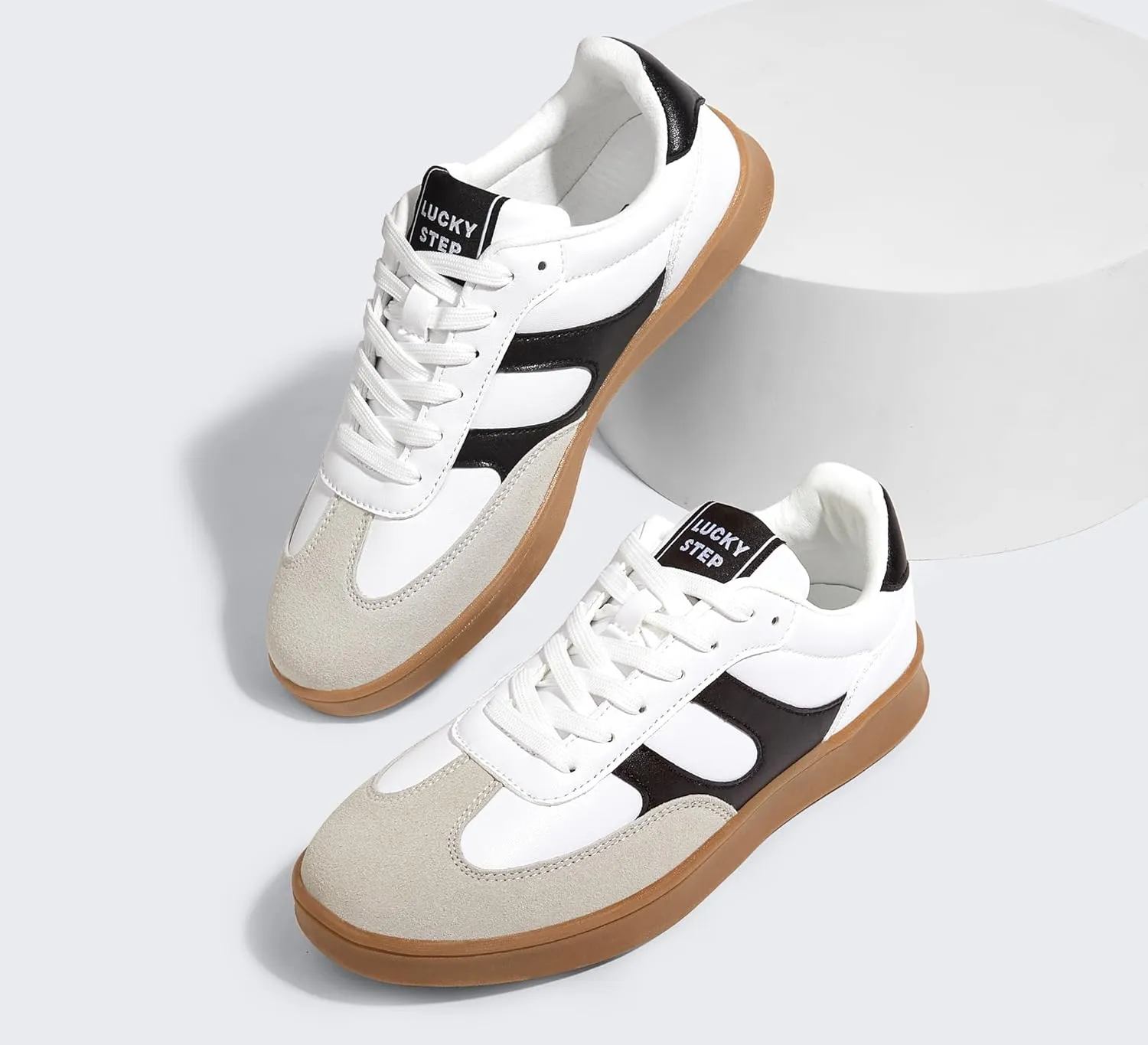 LUCKY STEP Women's Retro Fashion Sneakers Classic Casual Walking Shoes Non Slip Comfort Skate Shoes