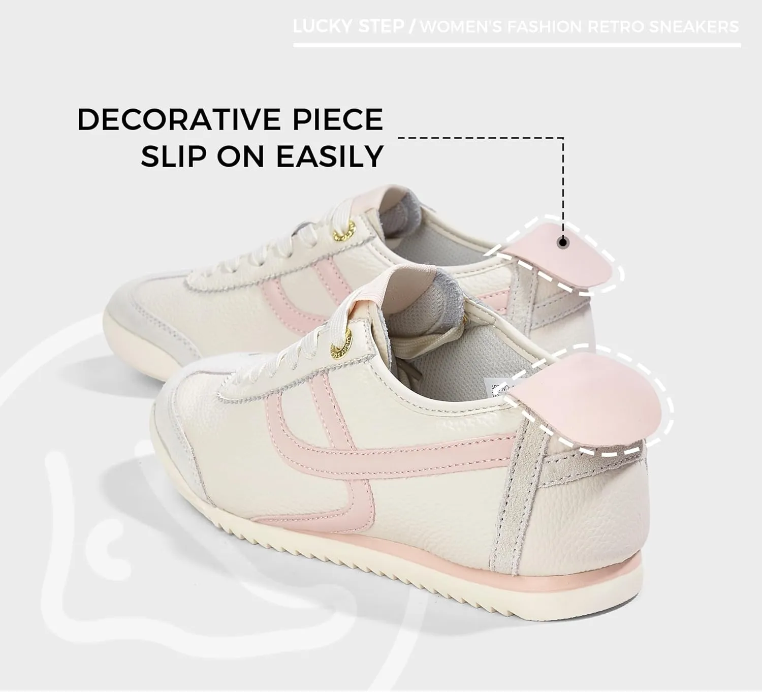 LUCKY STEP Women's Retro Fashion Sneakers Thin Sole Casual Walking Lightweight Tennis Trainers Running Gym Workout Classic Comfortable Athletic Shoes