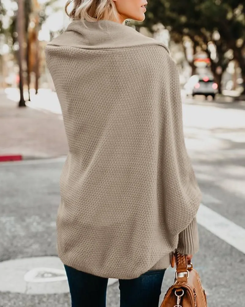 Mafulus Women's Cardigan Sweaters Oversized Chunky Knit Kimono Slouchy Wrap Batwing Open Front Outwear Coat