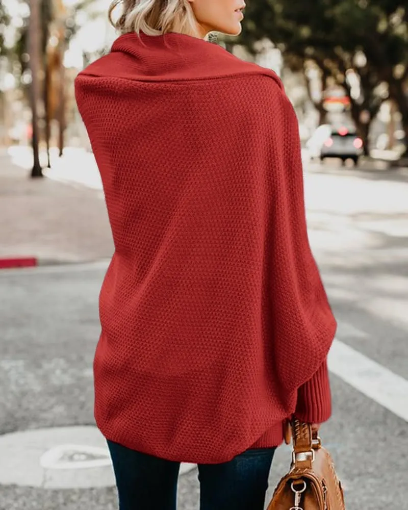 Mafulus Women's Cardigan Sweaters Oversized Chunky Knit Kimono Slouchy Wrap Batwing Open Front Outwear Coat