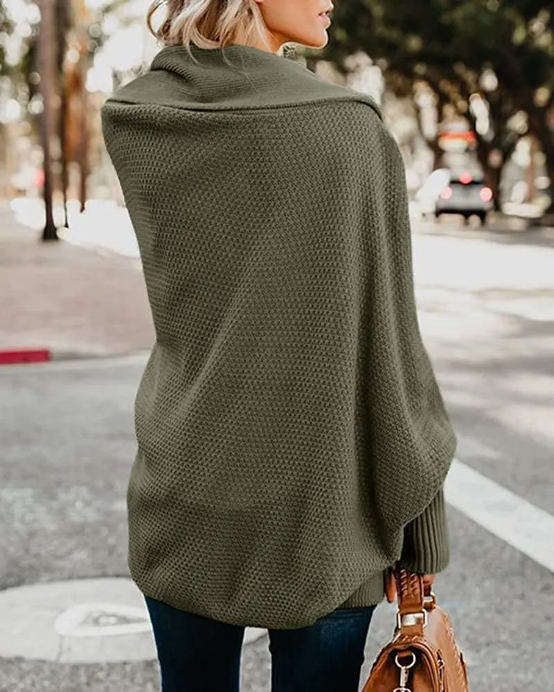 Mafulus Women's Cardigan Sweaters Oversized Chunky Knit Kimono Slouchy Wrap Batwing Open Front Outwear Coat