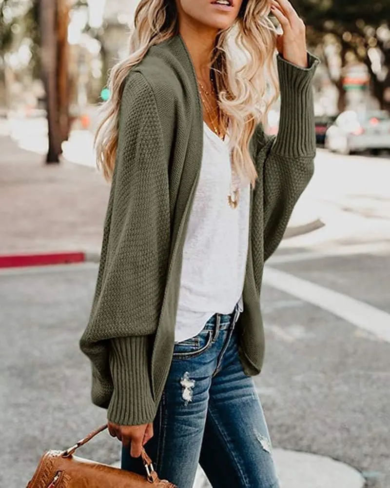 Mafulus Women's Cardigan Sweaters Oversized Chunky Knit Kimono Slouchy Wrap Batwing Open Front Outwear Coat