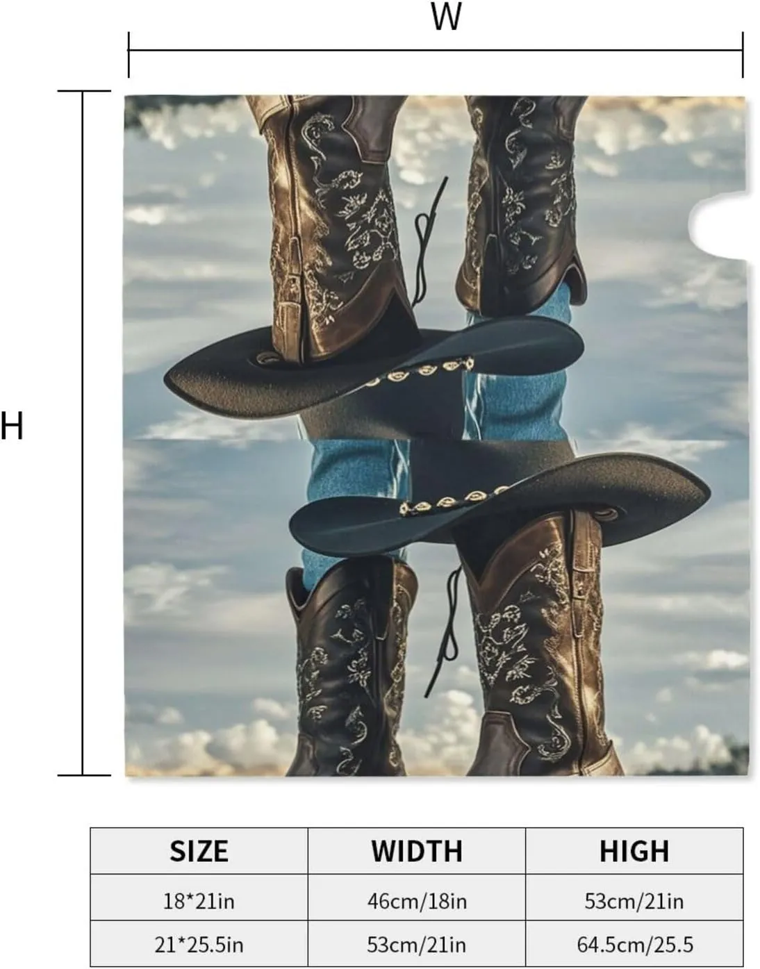 Mailbox Cover Magnetic Mailbox Wraps 21x18 in Cowboy Black Hat Western Boots Post Letter Box Outdoor Post Box Cover Farmhouse Home Decor Waterproof Mail Wraps for Winter Yard