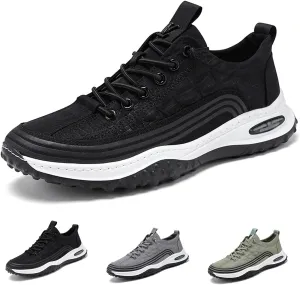 Men's 3D Pattern Soft Height Lifting Canvas Sneakers,Fashion Round Head Air Cushion Elastic Non-Slip Casual Lace-Up Running Sneaker