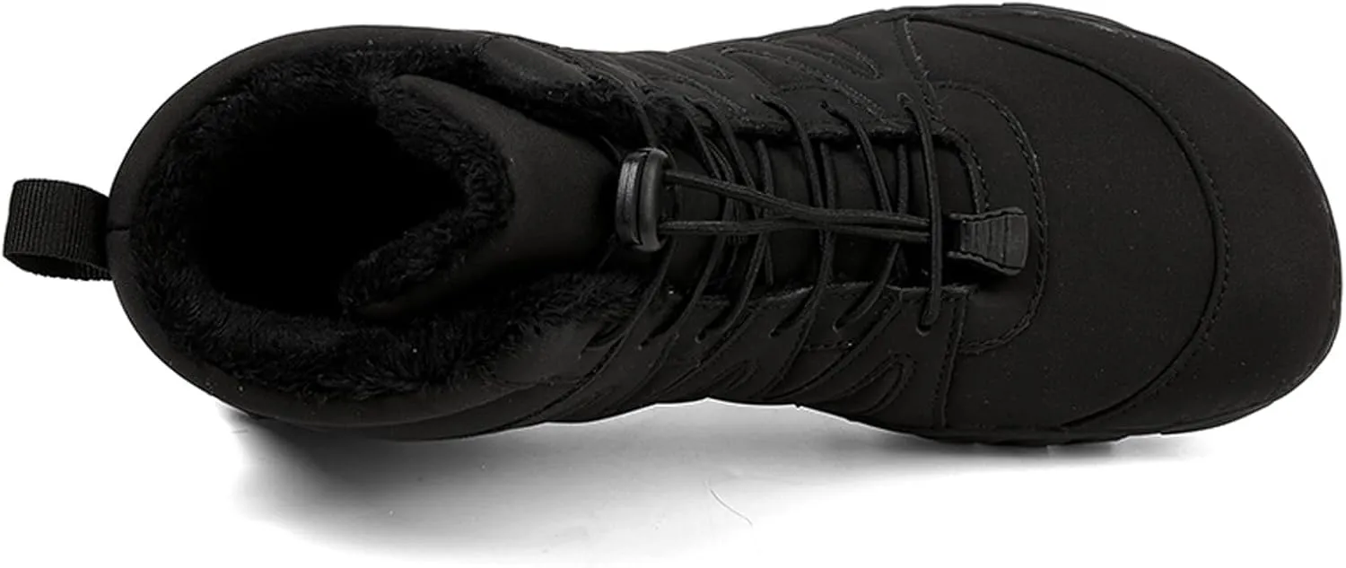 Men's and Women's Barefoot Hiking Boots | Zero Drop Winter Snow Boots with Wide Toe Box | Slip-On Waterproof Ankle Booties | Minimalist Five-Finger Sneakers for Outdoor Hiking and Walking