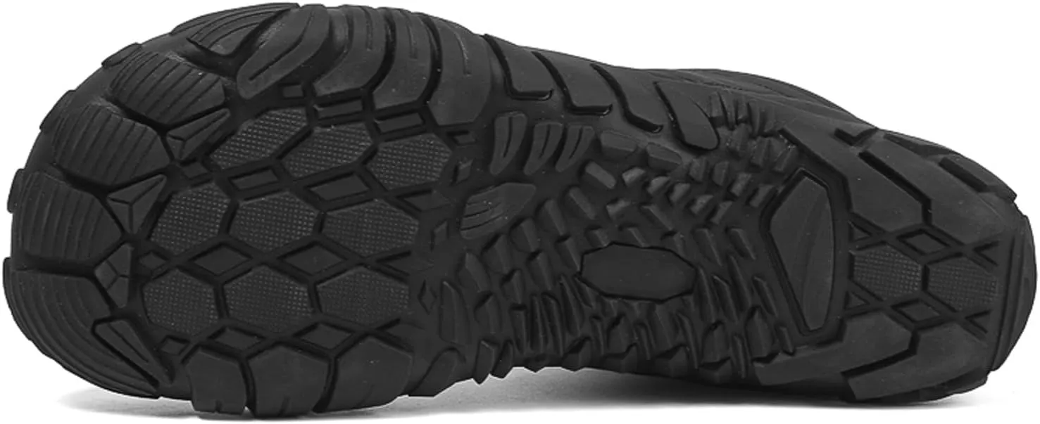 Men's and Women's Barefoot Hiking Boots | Zero Drop Winter Snow Boots with Wide Toe Box | Slip-On Waterproof Ankle Booties | Minimalist Five-Finger Sneakers for Outdoor Hiking and Walking