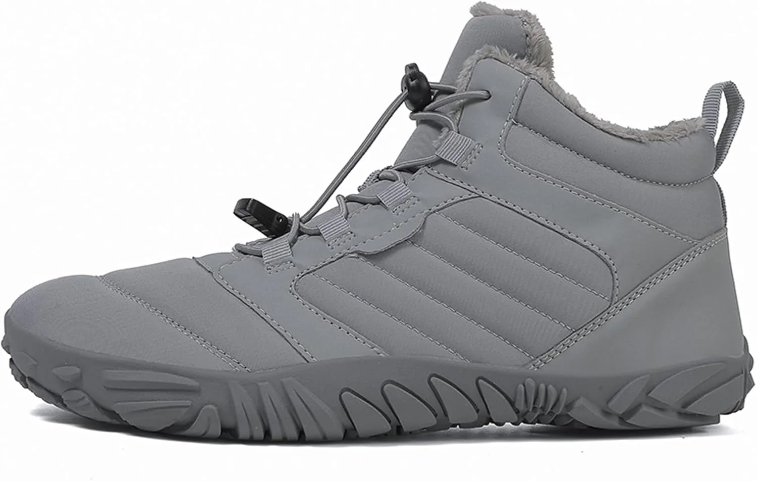 Men's and Women's Barefoot Hiking Boots | Zero Drop Winter Snow Boots with Wide Toe Box | Slip-On Waterproof Ankle Booties | Minimalist Five-Finger Sneakers for Outdoor Hiking and Walking