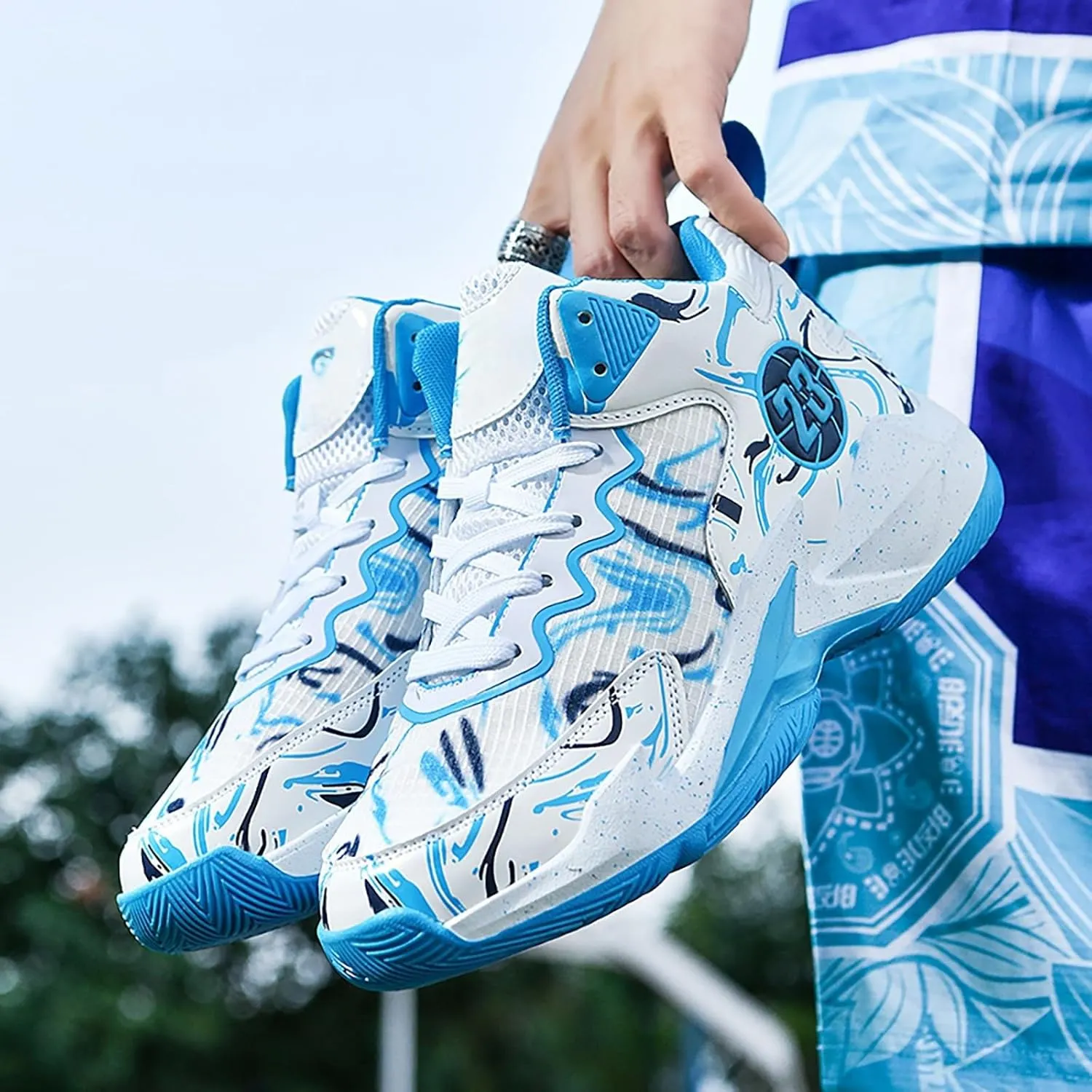 Men's Basketball Shoes Fashion Printed Sneakers