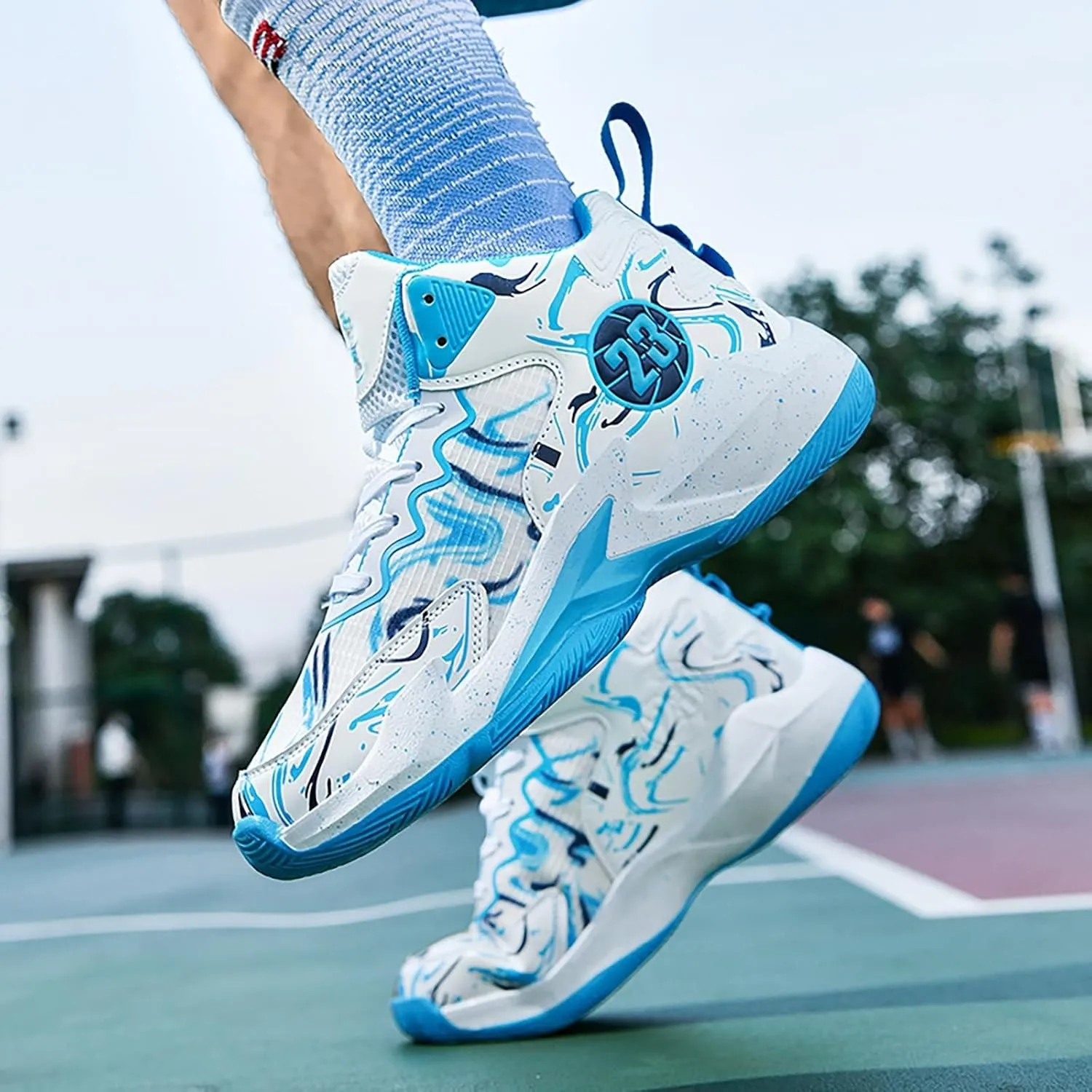 Men's Basketball Shoes Fashion Printed Sneakers