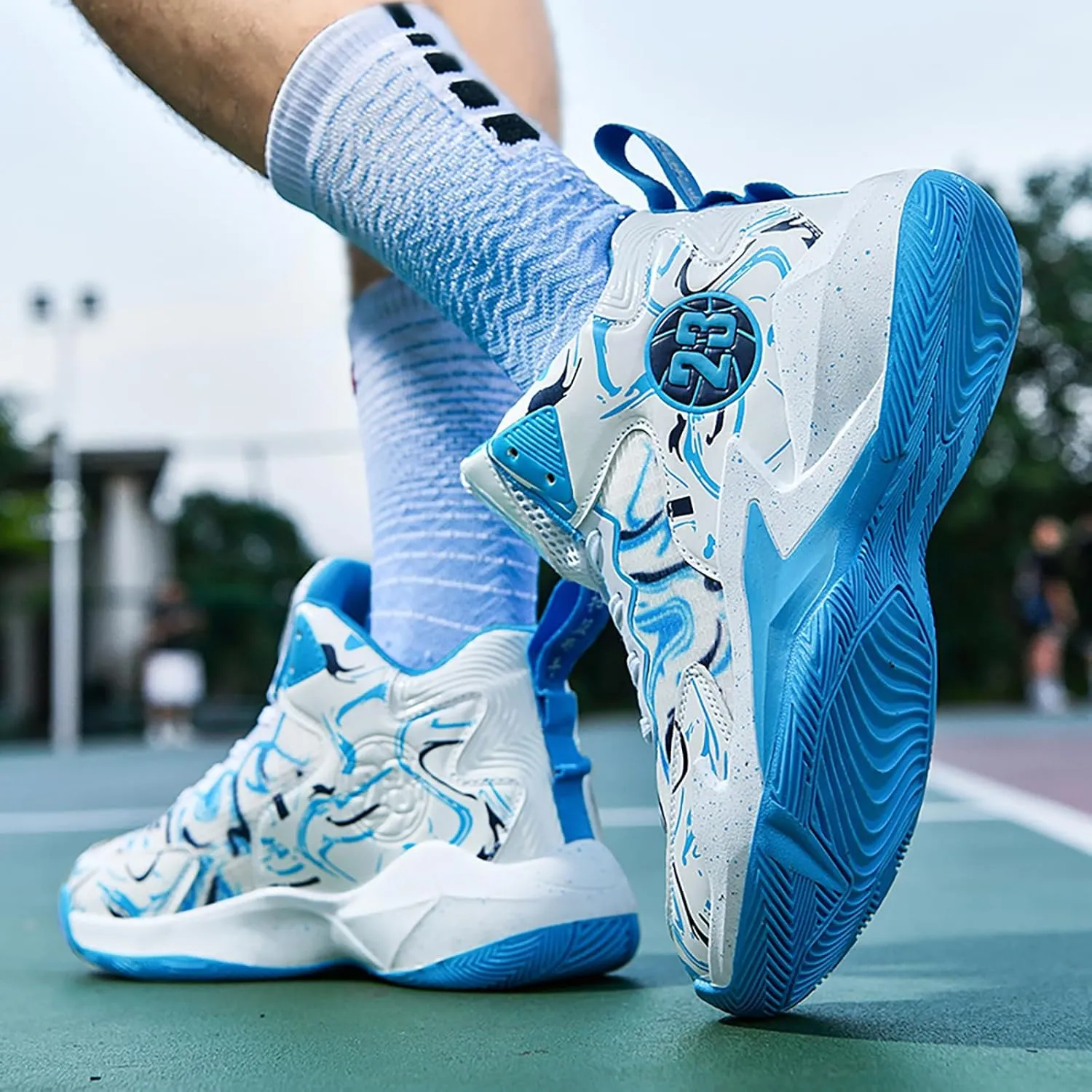 Men's Basketball Shoes Fashion Printed Sneakers