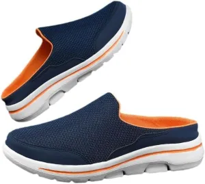 Men's Big & Tall Lightweight Slip-On Casual Sneakers - Breathable Mesh & Fabric Upper, MD Cushioned Sole, All-Season Comfort for Sports & Casual Attire