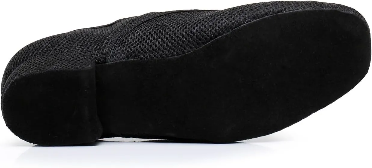 Men's Black Dance Shoes Breathable Mesh Ballroom Dancing Shoes Latin Salsa Social Teaching Practicing Professional Shoes