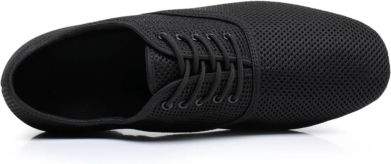 Men's Black Dance Shoes Breathable Mesh Ballroom Dancing Shoes Latin Salsa Social Teaching Practicing Professional Shoes